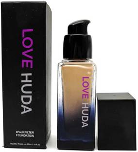LOVE HUDA Waterproof Liquid Finish HD Full Coverage Matte Finish Foundation Cream 24 Hours Foundation