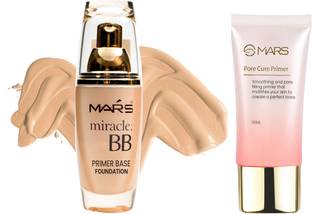 MARS BB Primer Base Foundation Ivory With Long Lasting Makeup  Primer  - 90 ml