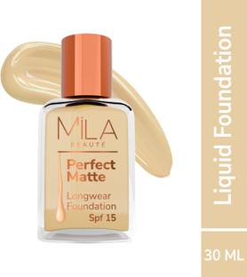 MILA BEAUTÉ Perfect Matte Long Wear Foundation, Lightweight With SPF 15 Foundation