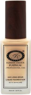 FASHION COLOUR 24HR Longwear Liquid Foundation With Skin Care, Full Coverage Waterproof Foundation