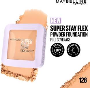 MAYBELLINE NEW YORK Super Stay Flex Powder Compact, 128, 30H Full Cover, for Oily Skin Foundation