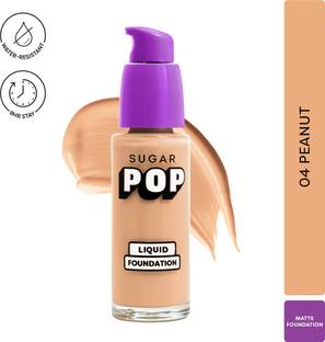 SUGAR POP Liquid Foundation - 04 Peanut | Water Resistant | Super Matte | Full Coverage Foundation