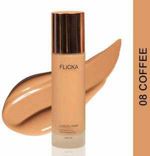 Flicka Flawless Femme High Coverage Liquid Foundation 08 Coffee, 30ml Foundation
