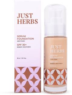 Just Herbs Waterproof Serum Foundation For Full Coverage Make Up With Spf30+ & Dewy Finish Foundation