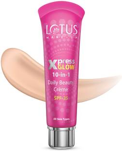 LOTUS MAKE - UP XPRESSGLOW 10-in-1 DAILY BEAUTY CREME | TINTED CC CREAM SPF 25 | ALL SKIN TYPES Foundation
