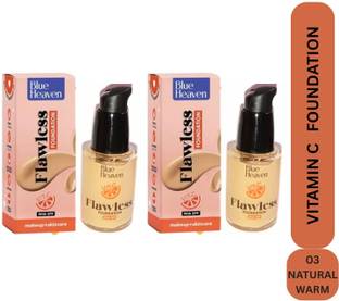 BLUE HEAVEN FLAWLESS VITAMIN C LIQUID FOUNDATION 30ML EACH PACK OF 2 Foundation
