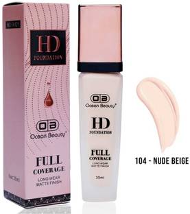 OB OCEAN BEAUTY Waterproof Foundation HD Matte Finish Definition Dewy Mousse Base Hydrating Dark Foundation