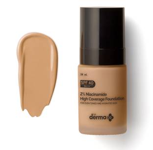 The Derma Co 2% Niacinamide High Coverage Foundation with 1% Hyaluronic Acid & SPF 40 PA+++ Foundation