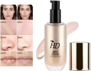 EVERERIN 2IN1 HD Foundation Super Stay Waterproo for Face Makeup Beige Foundation