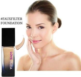LOVE HUDA Waterproof Liquid Finish HD Full Coverage Matte Finish Foundation Cream 24 Hours Foundation