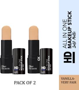 BLUE HEAVEN Uhd Makeup Stick Silk Matte 10G Vanila (Pack of 2) Foundation