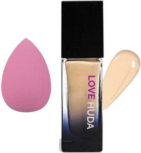 LOVE HUDA Waterproof HD Liquid Finish Full Coverage Matte Finish Foundation Cream 24 Hours Foundation