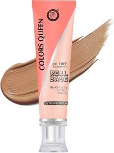 COLORS QUEEN Real Base Oil Free, Matte Finish, Waterproof & Long Lasting  Foundation