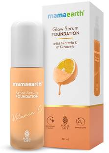 मामाअर्थ Glow Serum Foundation with Vitamin C & Turmeric for 12-Hour Long Stay Foundation