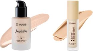 MARS High Coverage Liquid Foundation and Cancel Concealer for Face Makeup Foundation