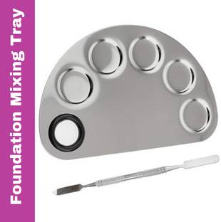 SIYDHA Foundation Mixing Plate \ Palette Stainless Steel Mixing Tray With Spatula Tool Foundation