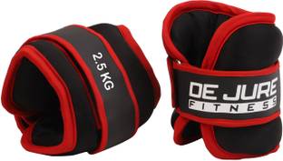 DE JURE FITNESS (2.5 Kgs X 2 PCS) Premium, Red Ankle & Wrist Weight