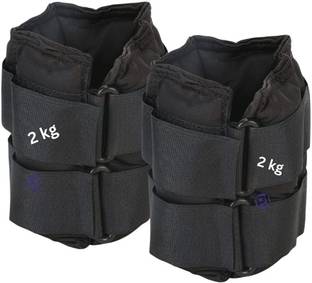 PIYUSH LIFESCIENCE Weight Cuffs Packs,Ankle Cuff,Adjustable Ankle Weight 2KG X 2 - Pack Of 2 Black Ankle Weight, Ankle & Wrist Weight, Wrist Weight