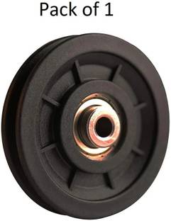 HouseOfCommon Exercise Gym Pulley 4 Inch with Inbuilt Bush and Bearing - Pack of 1 Black Bar Lock