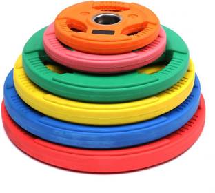 YMD Gym fitness equipment Colorful three cut Grip Rubber Weight Plates Olympic 50mm Multicolor Weight Plate