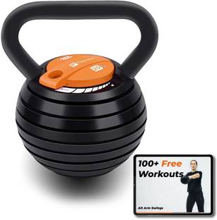 Flexnest Flexikettle 7-in-1 Adjustable Kettlebells With 20 lbs & 40 lbs Adjustable Weights Black, Orange Kettlebell