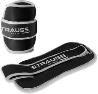 Strauss (0.5 Kg x 2) Round Shape Ankle Weight | Wrist & Leg Weight, 0.5Kg Each, Pair Grey Ankle & Wrist Weight