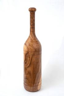 ZS Enterprises Bottle Shape Mugdar| Exercise Equipment Home Gym Full Body Workout with Polish Brown Indian Clubs