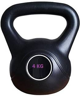 GYM KART Premium (4KG) Kettle bell Home & Gym Fitness Workout Black Kettlebell