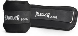 HANDLER Adjustable Neoprene Ankle Weights – Wrist & Leg Weights for Women 0.5 KG X 2 Black Ankle & Wrist Weight
