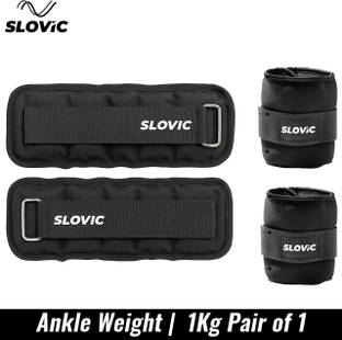 SLOVIC Ankle Weights With Adjustable Straps For All Fitness Levels | Pair Set Black Ankle Weight
