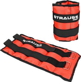 Strauss (1.5 kg x 2) Ankle Weight | Wrist & Leg Weights Cuff, 1.5 kg each, pair Orange Ankle & Wrist Weight