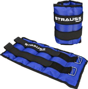 Strauss (1.5 Kg x 2) Ankle Weight | Wrist & Leg Weights Cuff, 1.5Kg Each, Pair Blue Ankle & Wrist Weight