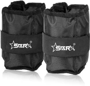 STARX Adjustable Ankle Weights 1KG For Fitness | Walking | Running | Home Workouts | Black Ankle Weight