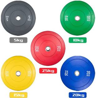 YMD 20 kg Olympic Bumper Plates 10kgx2pc| Rubber Bumper Weight Plates with 50 mm Dia Home Gym Combo