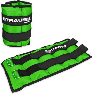 Strauss (5 Kg x 2) Ankle Weight | Wrist & Leg Weights Cuff, 5Kg Each, Pair Green Ankle & Wrist Weight