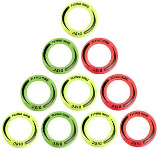 LYGER Flying Rings Kids Outdoor Sports Toy Pool Beach Backyard Pack of 12 (Multicolor) Plastic Sports Frisbee