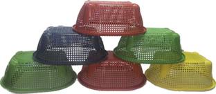 nuwi storage basket Oval Multipurpose Big Plastic Basket Pack of 6 Plastic Fruit & Vegetable Basket