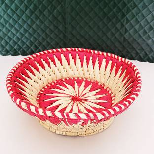 theperfectbazaar.com Handmade Moonj Grass Basekt Grass Fruit & Vegetable Basket