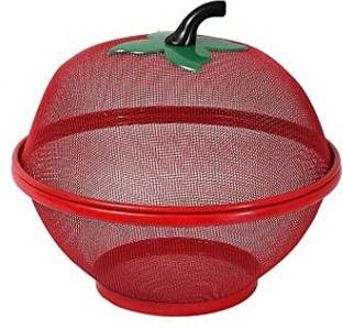 TRENDBIT Fruit Basket with Net Cover Fruits & Vegetables Basket Plastic (Multicolor) Plastic Fruit & Vegetable Basket