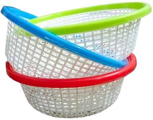 Anyastore Set of 3 Plastic Fruit & Vegetable Basket
