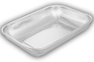 Zashvi Stainless Steel Kitchen Fruit & Vegetable Drain Basket, Dish Drying Rack Steel Fruit & Vegetable Basket