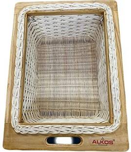 ALKOS Wicker Basket for Modular Kitchen (16.5*20*4 In) Wooden Fruit &Vegetable Basket Wooden Fruit & Vegetable Basket