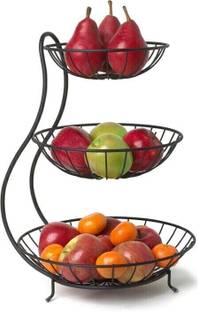 TEX-RO 3 Tier Fruit & Vegetable Basket Iron Fruit & Vegetable Basket