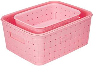AARVI Multipurpose Smart Shelf Basket multicolor Plastic Fruit & Vegetable Basket