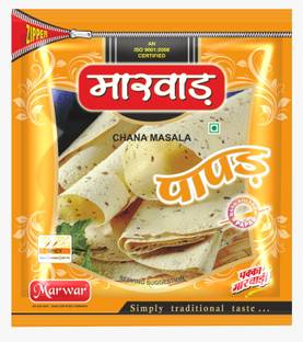 Marwar Chana Masala Papad, (Handmade, Medium Spicy, Rajasthani Flavor) 400g Zipper Pack of 2 Masala Papad (Pack of 2)