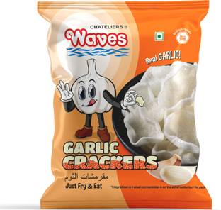 WAVES Garlic crackers Fryums (Pack of 3)