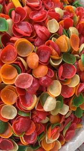 Dhawak Ready-to-Fry Rainbow Bliss: Katori Shaped Fryums for Instant Snacking Fryums
