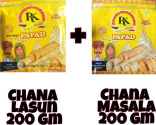 The R. K. CHANA GRALIC PAPAD 200GM + CHANA MASALA PAPAD 200 GM Masala Papad