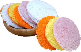 S Eleven Super Market Ready to Fry Colourful Sabudana Plain Papad/Sago Coin for Fasting/Tapioca Papad Fryums
