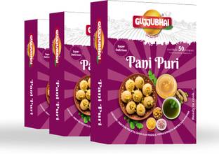 GUJJUBHAI Instant Ready To Eat Pani Puri ( Gol Gappa ) Fryums (Pack of 3)